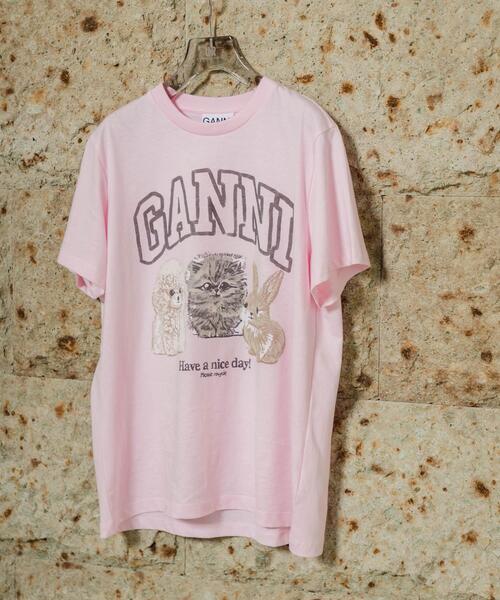 GANNI（ガニー）の「GANNI　EXCLUSIVE RELAXED T-SHIRTS（Tシャツ/カットソー・レディース・ピンク・SMALL/X-SMALL）」の8枚目の写真