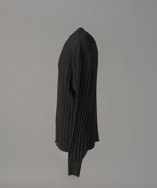 MAISON SPECIAL（メゾンスペシャル）の「《UNISEX》Shadow Stripe Prime-Over Henley Neck Knit Sweater/シャドーストライププライムオーバーヘンリーネックニットセーター【MAISON SPECIAL/メゾンスペシャル】（ニット/セーター・メンズ・ベージュ/バーガンディー/ブラック・2/1/0）」の21枚目の写真