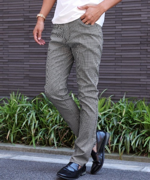 LUXSTYLE(ラグスタイル)の「スーパーストレッチ総柄スキニーパンツ(スラックス・メンズ・チェック/カモフラージュ/グレー系その他/グレー系その他2・XL/L/M/XXL)」の1枚目の写真