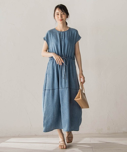 Droite lautreamont（ドロワットロートレアモン）の「Air DENIMワンピース（ワンピース・レディース・ブラック/ブルー・M）」の2枚目の写真