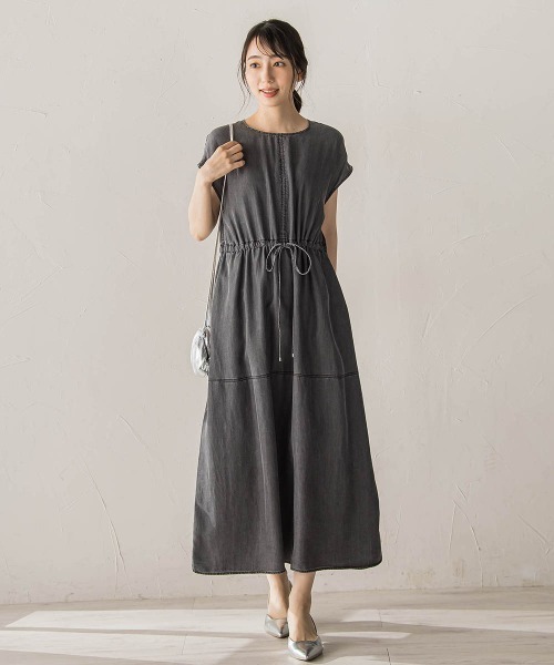 Droite lautreamont（ドロワットロートレアモン）の「Air DENIMワンピース（ワンピース・レディース・ブラック/ブルー・M）」の5枚目の写真