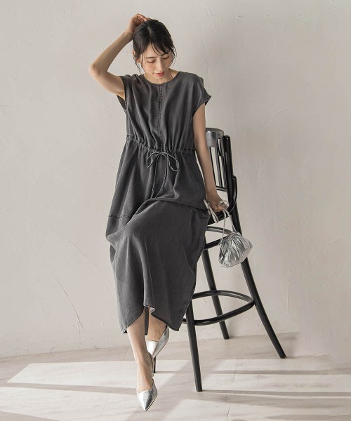Droite lautreamont（ドロワットロートレアモン）の「Air DENIMワンピース（ワンピース・レディース・ブラック/ブルー・M）」の17枚目の写真