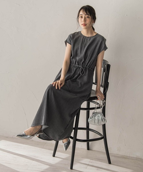 Droite lautreamont（ドロワットロートレアモン）の「Air DENIMワンピース（ワンピース・レディース・ブラック/ブルー・M）」の18枚目の写真