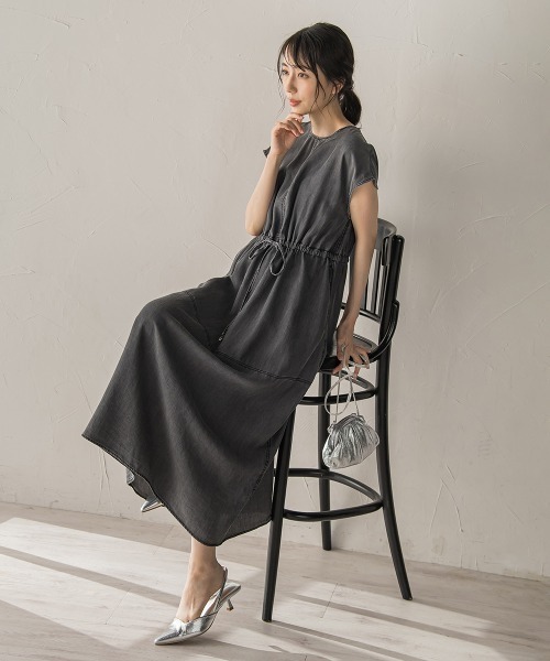 Droite lautreamont（ドロワットロートレアモン）の「Air DENIMワンピース（ワンピース・レディース・ブラック/ブルー・M）」の19枚目の写真