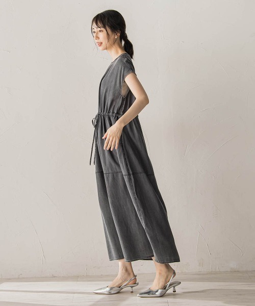 Droite lautreamont（ドロワットロートレアモン）の「Air DENIMワンピース（ワンピース・レディース・ブラック/ブルー・M）」の6枚目の写真