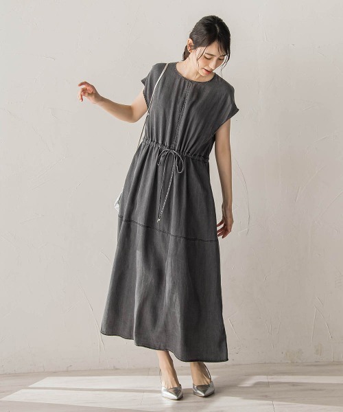 Droite lautreamont（ドロワットロートレアモン）の「Air DENIMワンピース（ワンピース・レディース・ブラック/ブルー・M）」の3枚目の写真