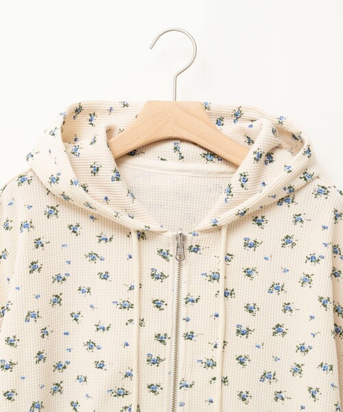 MAQWEL(マクウェル)の「【MAQWEL/マクウェル】Flower Waffleジップパーカー(Tシャツ/カットソー・レディース・ネイビー/アイボリー・FREE)」の11枚目の写真