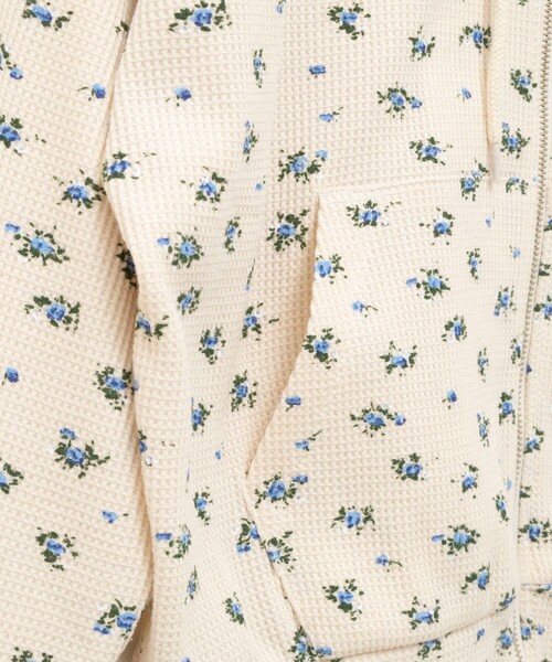 MAQWEL(マクウェル)の「【MAQWEL/マクウェル】Flower Waffleジップパーカー(Tシャツ/カットソー・レディース・ネイビー/アイボリー・FREE)」の15枚目の写真