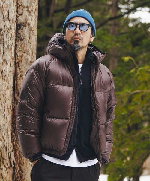 NANGA(ナンガ)の「NANGA×DUFFER SHINY HOODY DOWN JACKET:ナンガ別注 リップストップ シャイニー ダウンジャケット / フーデッド/ ショート丈 / 650FP / 軽量(ダウンジャケット/コート・メンズ・オレンジ/ブラック/ブラウン・X-LARGE/LARGE/MEDIUM/SMALL)」の4枚目の写真
