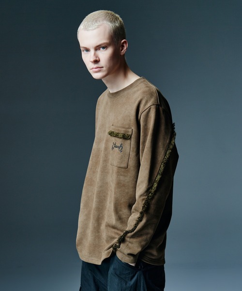 glamb(グラム)の「Fringe Sweat / フリンジスウェット(スウェット・メンズ・カーキ/ブラック・L/S/M)」の9枚目の写真