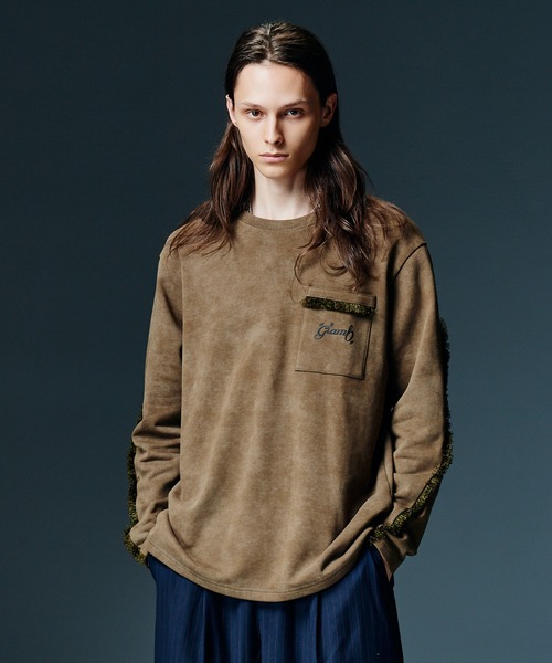 glamb(グラム)の「Fringe Sweat / フリンジスウェット(スウェット・メンズ・カーキ/ブラック・L/S/M)」の7枚目の写真