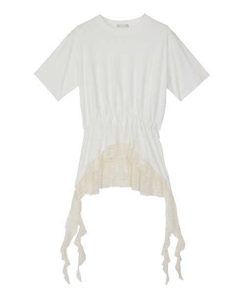 ELCHELE（エルチェレ）の「HEM LACE TEE（Tシャツ/カットソー・レディース・ホワイト/スミクロ・FREE）」の16枚目の写真