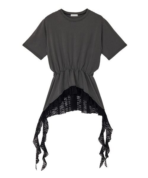 ELCHELE（エルチェレ）の「HEM LACE TEE（Tシャツ/カットソー・レディース・ホワイト/スミクロ・FREE）」の17枚目の写真