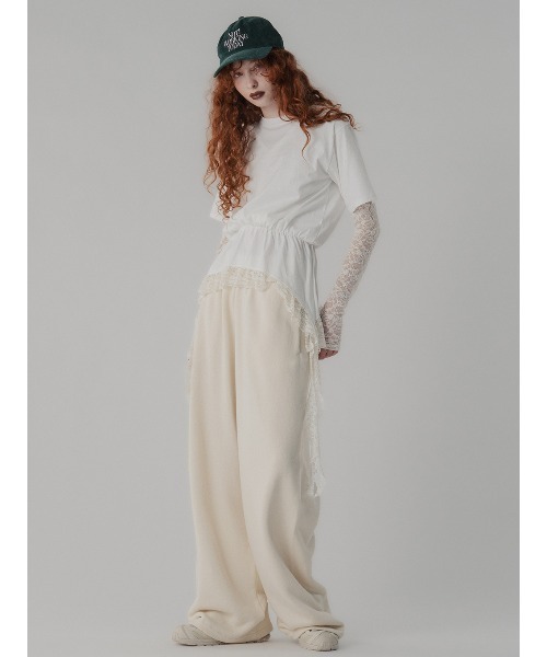 ELCHELE（エルチェレ）の「HEM LACE TEE（Tシャツ/カットソー・レディース・ホワイト/スミクロ・FREE）」の14枚目の写真
