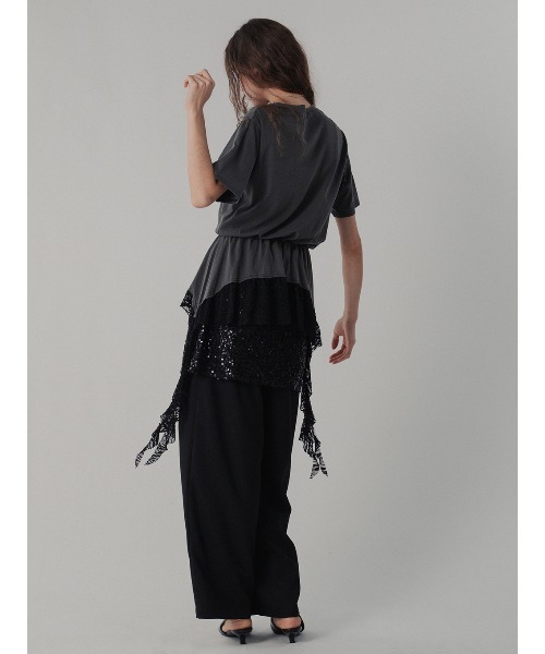 ELCHELE（エルチェレ）の「HEM LACE TEE（Tシャツ/カットソー・レディース・ホワイト/スミクロ・FREE）」の8枚目の写真