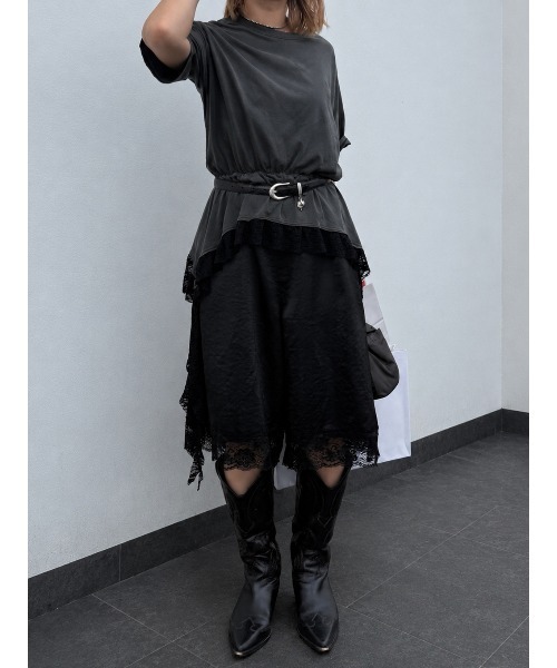 ELCHELE（エルチェレ）の「HEM LACE TEE（Tシャツ/カットソー・レディース・ホワイト/スミクロ・FREE）」の10枚目の写真