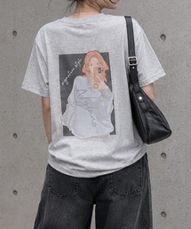 【限定展開】イラスト プリント Tシャツ 半袖 バックプリント バックイラスト ユニセックス