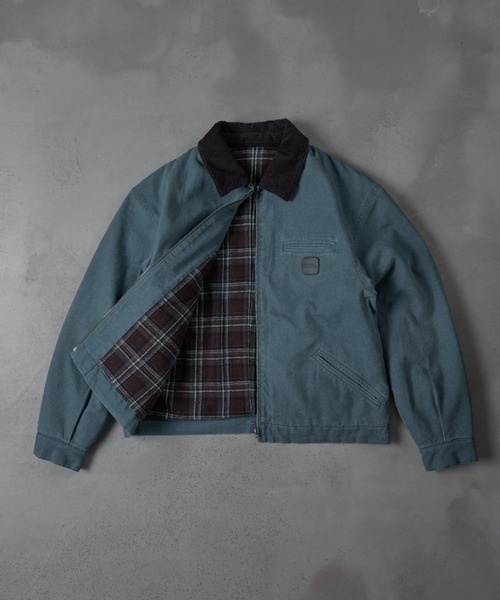 kutir(クティール)の「CHECK LINING DUCK SHORT BLOUSON/チェックライニングダックショートブルゾン(ブルゾン・メンズ・ブラック/ブラウン/カーキ/ブルーグリーン/キャメル/ボルドー・MEDIUM/LARGE/X-LARGE/SMALL)」の4枚目の写真