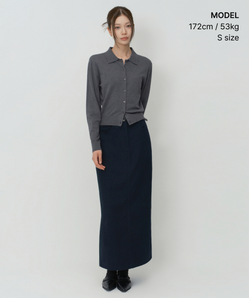 MUSINSA STANDARD WOMAN（ムシンサスタンダードウーマン）の「ウィメンズエッセンシャルカラードカーディガン[チャコールグレー]（カーディガン/ボレロ・レディース・その他・MEDIUM/SMALL/LARGE/X-SMALL）」の2枚目の写真