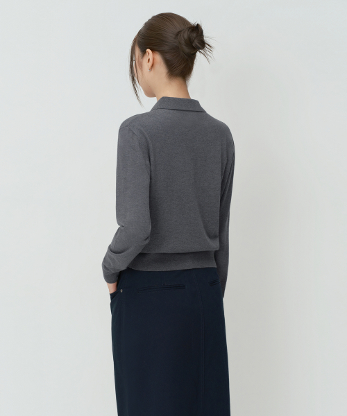 MUSINSA STANDARD WOMAN（ムシンサスタンダードウーマン）の「ウィメンズエッセンシャルカラードカーディガン[チャコールグレー]（カーディガン/ボレロ・レディース・その他・MEDIUM/SMALL/LARGE/X-SMALL）」の4枚目の写真