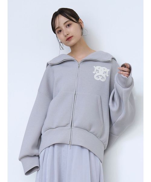 SNIDEL ジップアップパーカー グレー 刺繍ロゴ ブランド古着】ジップアップパーカー（パーカー）｜SNIDEL（スナイデル