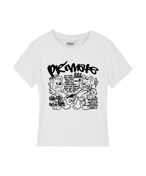 PRIMATE(プライメイト)の「PUNKANGEL レディース スリムフィット 半袖Tシャツ 5 COLORS(Tシャツ/カットソー・レディース・ホワイト/ブラック/カーキ/クリーム/チャコール・SMALL/MEDIUM/LARGE)」の1枚目の写真
