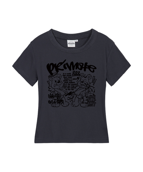 PRIMATE(プライメイト)の「PUNKANGEL レディース スリムフィット 半袖Tシャツ 5 COLORS(Tシャツ/カットソー・レディース・ホワイト/ブラック/カーキ/クリーム/チャコール・SMALL/MEDIUM/LARGE)」の3枚目の写真