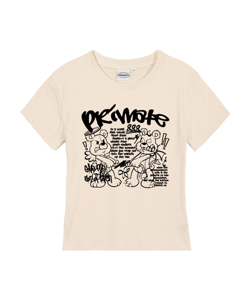 PRIMATE(プライメイト)の「PUNKANGEL レディース スリムフィット 半袖Tシャツ 5 COLORS(Tシャツ/カットソー・レディース・ホワイト/ブラック/カーキ/クリーム/チャコール・SMALL/MEDIUM/LARGE)」の4枚目の写真