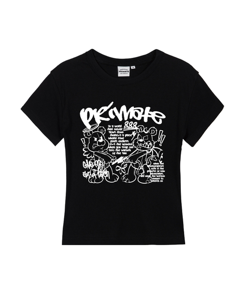PRIMATE(プライメイト)の「PUNKANGEL レディース スリムフィット 半袖Tシャツ 5 COLORS(Tシャツ/カットソー・レディース・ホワイト/ブラック/カーキ/クリーム/チャコール・SMALL/MEDIUM/LARGE)」の2枚目の写真