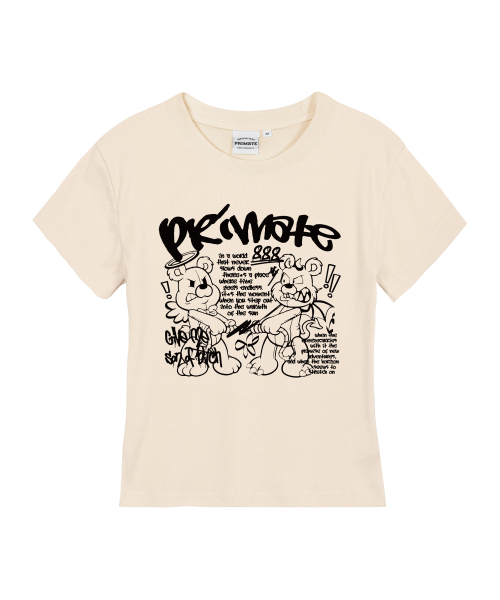 PRIMATE(プライメイト)の「PUNKANGEL レディース スリムフィット 半袖Tシャツ 5 COLORS(Tシャツ/カットソー・レディース・ホワイト/ブラック/カーキ/クリーム/チャコール・SMALL/MEDIUM/LARGE)」の6枚目の写真