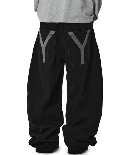 Openyard(オープンヤード)の「『Openyard/オープンヤード』LASER WASHED WIDE VOLUME PANTS/レーザーウォッシュドワイドボリュームパンツ(デニムパンツ・メンズ・ブラック/ダークブルー・S/M/L)」の1枚目の写真