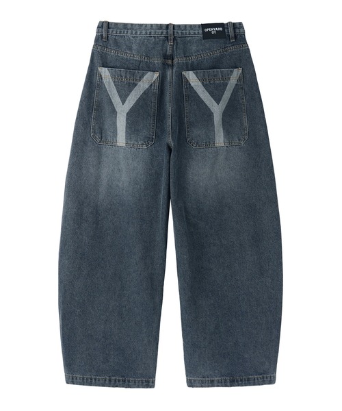 Openyard(オープンヤード)の「『Openyard/オープンヤード』LASER WASHED WIDE VOLUME PANTS/レーザーウォッシュドワイドボリュームパンツ(デニムパンツ・メンズ・ブラック/ダークブルー・S/M/L)」の19枚目の写真