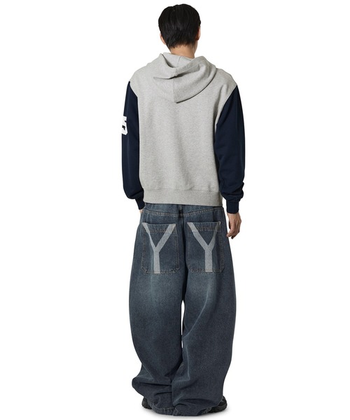 Openyard(オープンヤード)の「『Openyard/オープンヤード』LASER WASHED WIDE VOLUME PANTS/レーザーウォッシュドワイドボリュームパンツ(デニムパンツ・メンズ・ブラック/ダークブルー・S/M/L)」の13枚目の写真