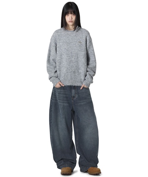 Openyard(オープンヤード)の「『Openyard/オープンヤード』LASER WASHED WIDE VOLUME PANTS/レーザーウォッシュドワイドボリュームパンツ(デニムパンツ・メンズ・ブラック/ダークブルー・S/M/L)」の14枚目の写真