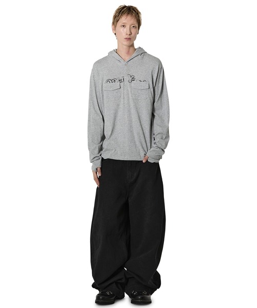 Openyard(オープンヤード)の「『Openyard/オープンヤード』LASER WASHED WIDE VOLUME PANTS/レーザーウォッシュドワイドボリュームパンツ(デニムパンツ・メンズ・ブラック/ダークブルー・S/M/L)」の7枚目の写真