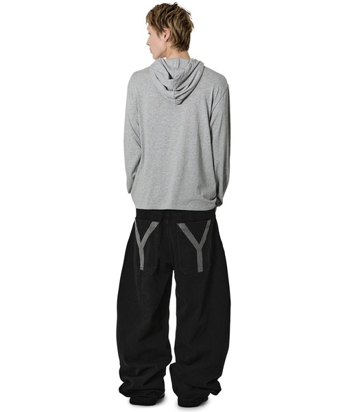 Openyard(オープンヤード)の「『Openyard/オープンヤード』LASER WASHED WIDE VOLUME PANTS/レーザーウォッシュドワイドボリュームパンツ(デニムパンツ・メンズ・ブラック/ダークブルー・S/M/L)」の8枚目の写真