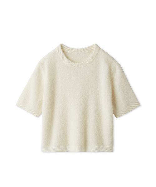 Mila Owen(ミラオーウェン)の「ポロ衿クロップド丈モヘアニット(ニット/セーター・レディース・ピンク/グレー/ブラウン/オレンジ/ブラック/ホワイト/ライトブルー・F)」の12枚目の写真