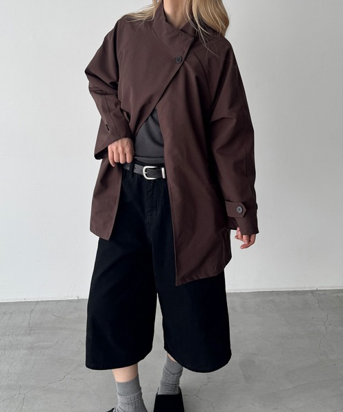 CANAL JEAN(キャナルジーン)の「El mar スタンドカラーラグランハーフコート(その他アウター・レディース・ブラウン/ブラック・ONE SIZE)」の8枚目の写真