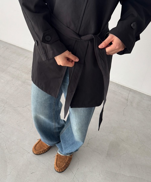 CANAL JEAN(キャナルジーン)の「El mar スタンドカラーラグランハーフコート(その他アウター・レディース・ブラウン/ブラック・ONE SIZE)」の12枚目の写真