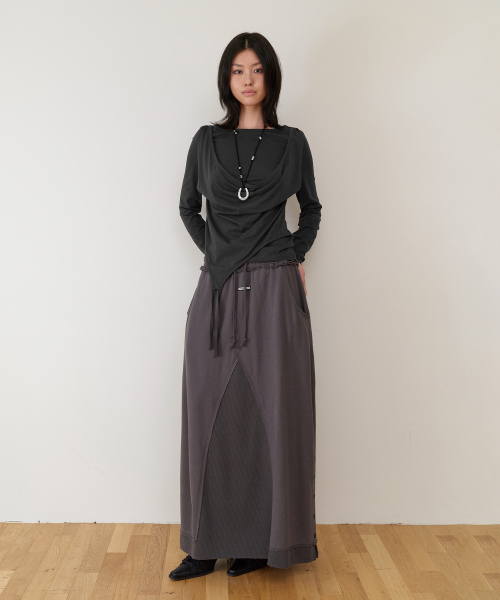 THEVINYLHOUSE（ザバイニルハウス）の「DRAPED LAYERED LS TEE(W) CHARCOAL（Tシャツ/カットソー・レディース・その他・FREE）」の3枚目の写真