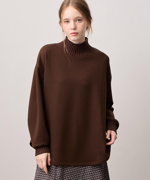LE SOUK HOLIDAY(ルスークホリデー)の「リブ切り替えハイネックカットプルオーバー(Tシャツ/カットソー・レディース・チャコールグレー/ダークブラウン・M/L)」の3枚目の写真