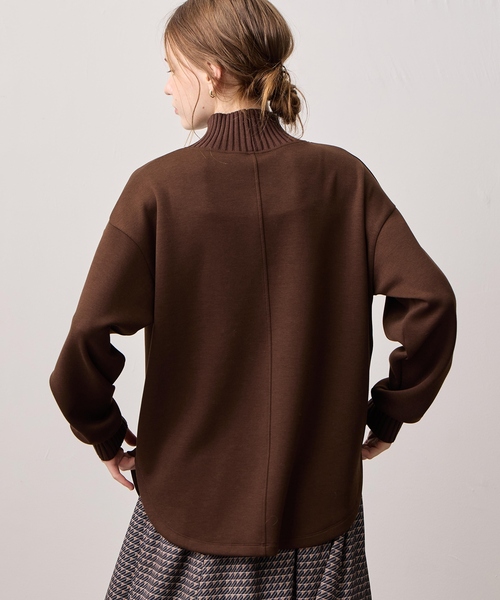 LE SOUK HOLIDAY(ルスークホリデー)の「リブ切り替えハイネックカットプルオーバー(Tシャツ/カットソー・レディース・チャコールグレー/ダークブラウン・M/L)」の6枚目の写真
