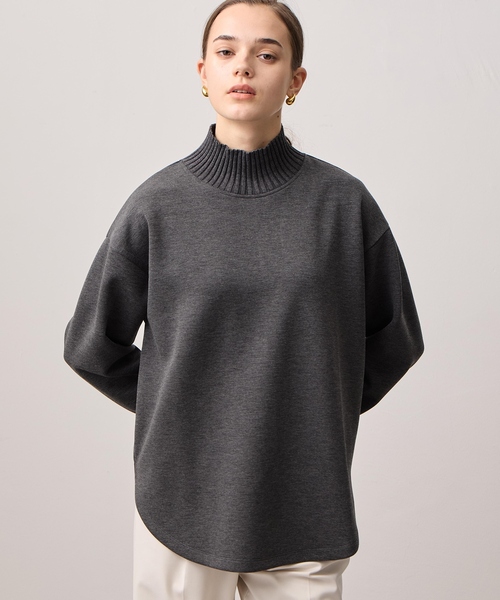LE SOUK HOLIDAY(ルスークホリデー)の「リブ切り替えハイネックカットプルオーバー(Tシャツ/カットソー・レディース・チャコールグレー/ダークブラウン・M/L)」の7枚目の写真