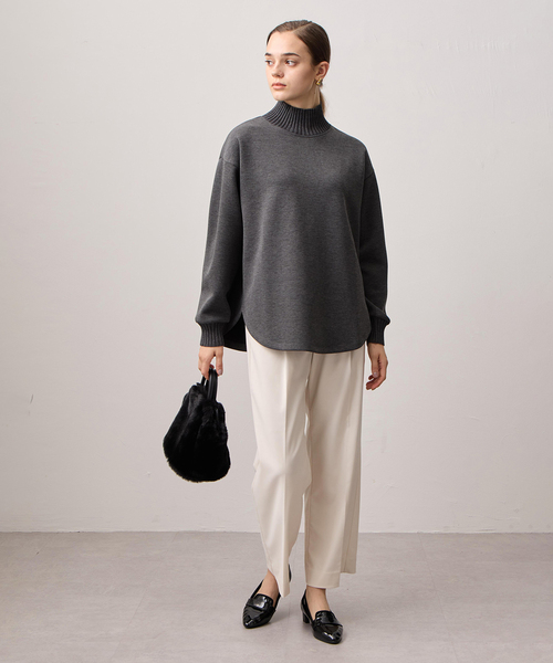 LE SOUK HOLIDAY(ルスークホリデー)の「リブ切り替えハイネックカットプルオーバー(Tシャツ/カットソー・レディース・チャコールグレー/ダークブラウン・M/L)」の9枚目の写真