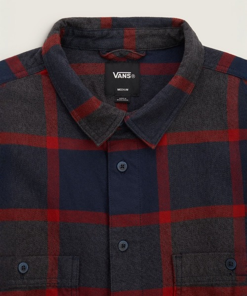 VANS(バンズ)の「LARKSPUR フランネルシャツ / Larkspur Plaid Flannel Shirt Parisian Night/Poppy Ember VN000TABHBR1(シャツ/ブラウス・メンズ・レッド・X-LARGE/SMALL/MEDIUM/LARGE)」の3枚目の写真