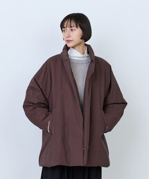 リサイクルダウンスタンドカラーハーフコート