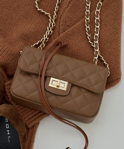 AULENTTI(オウレンティ)の「【AULENTTI】キルティングBAG(ショルダーバッグ・レディース・ブラウン・FREE)」の2枚目の写真