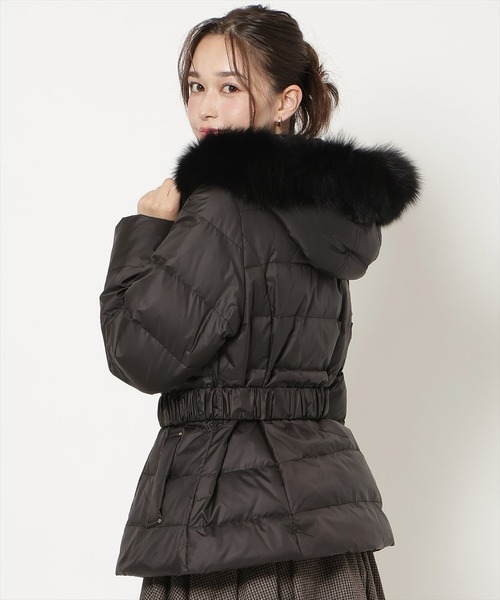 WILLSELECTION（ウィルセレクション）の「ベルト付きミディダウン（ダウンジャケット/コート・レディース・ブラック/オフホワイト/ピンク・FREE）」の11枚目の写真