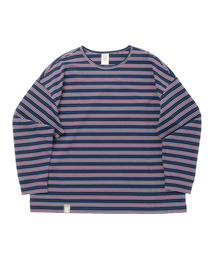 STRIPE BINDING-NECK BOX TEE (Dark Navy)