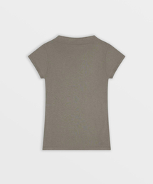 1/2 モックネック Tシャツ (オリーブ)